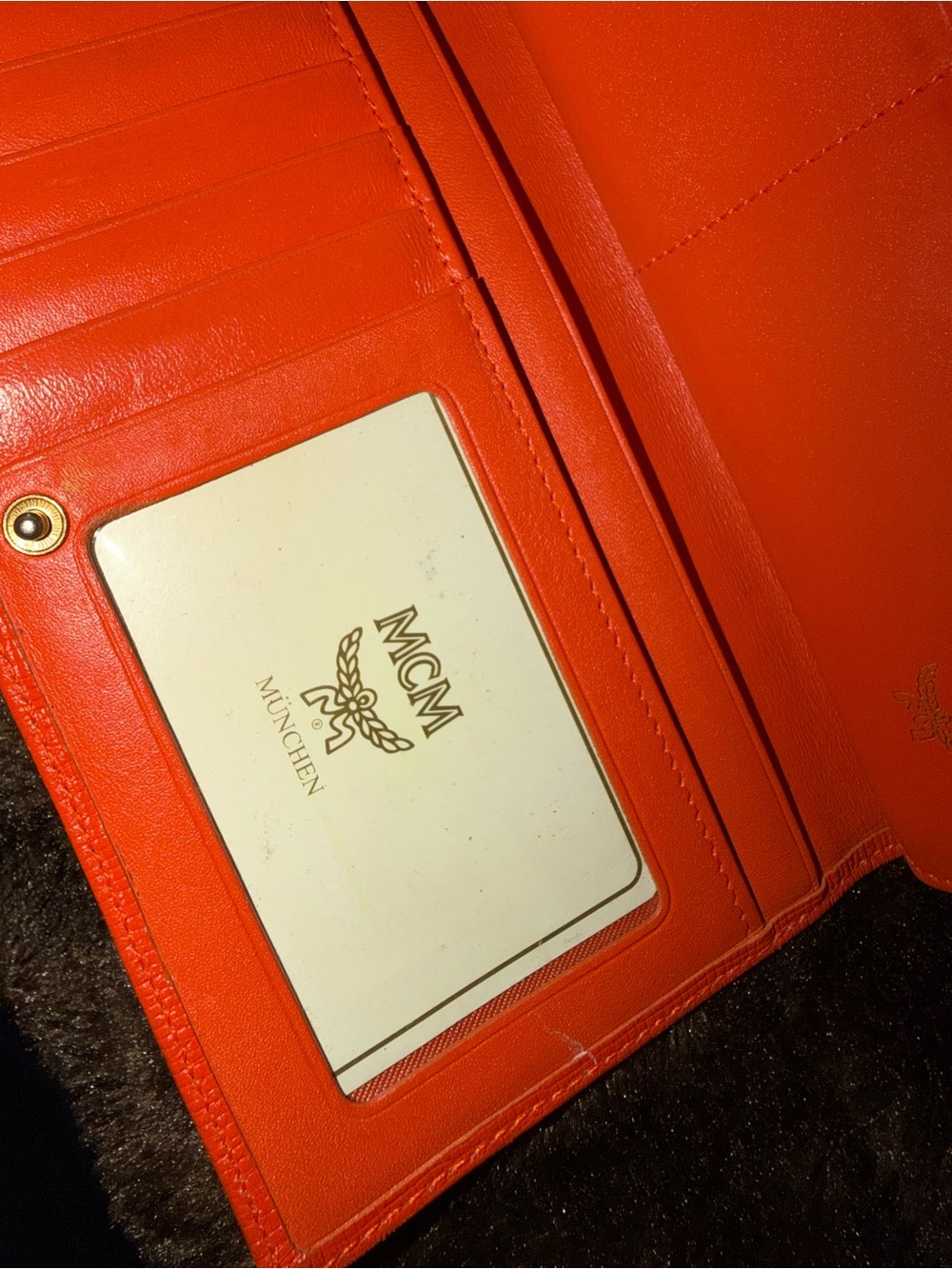 MCM Orange Leather Flap Wallet Wallet - Picture 7 of 7